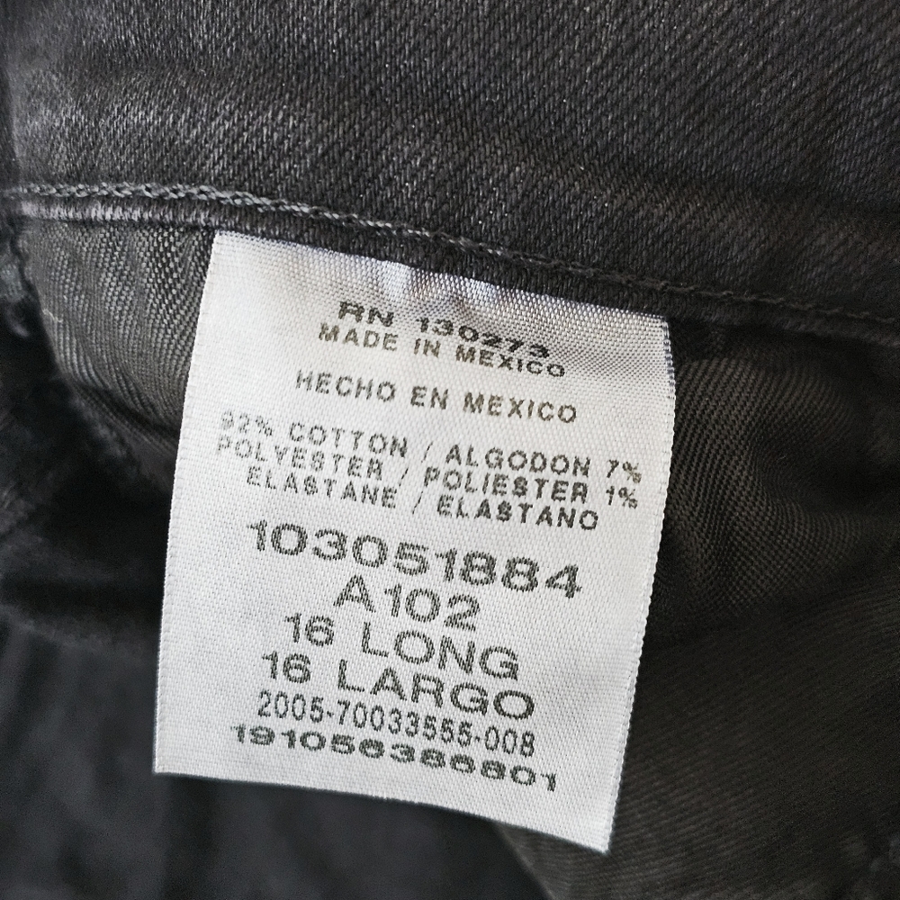 Lee Women’s Relaxed Fit Straight Leg Jeans Black Onyx Size 16 Long Mid Rise NWT - Picture 7 of 14